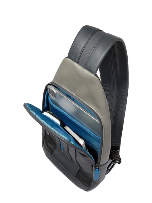 URBAN One-shoulder backpack with iPad®mini holder black grigiongr - Over-the-shoulder Bags for Men