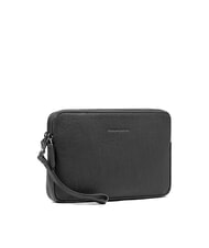 PIQUADRO BLACK SQUARE Men's leather clutch bag with wristlet - Tablet holder& Organizer