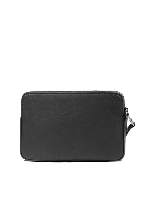 BLACK SQUARE Men's leather clutch bag with wristlet Black - Tablet holder& Organizer