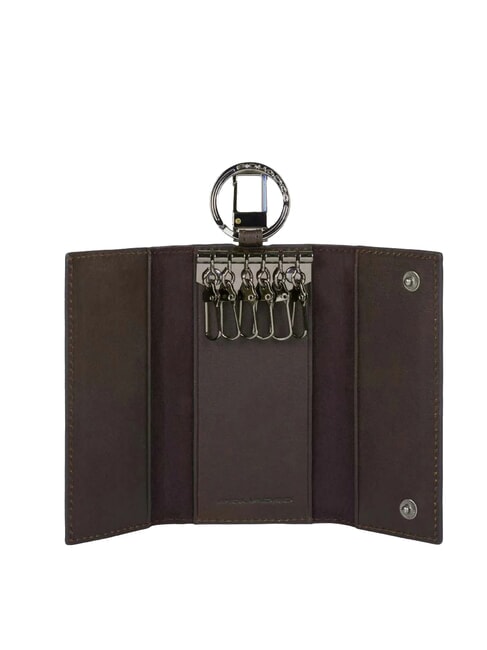 BLACK SQUARE Leather key case with 6 hooks MORO - Key holders