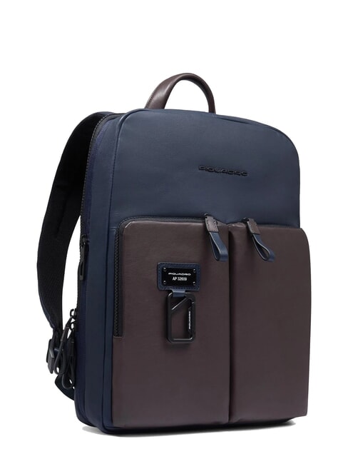 HARPER 14" laptop backpack, expandable blue/dark brown - Laptop backpacks