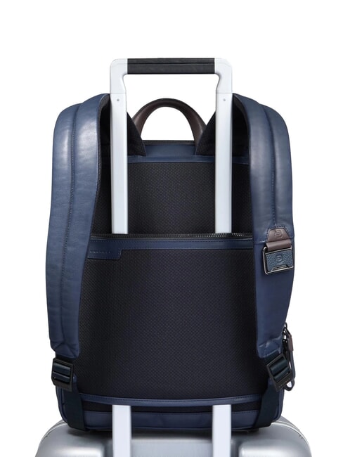 HARPER 14" laptop backpack, expandable blue/dark brown - Laptop backpacks