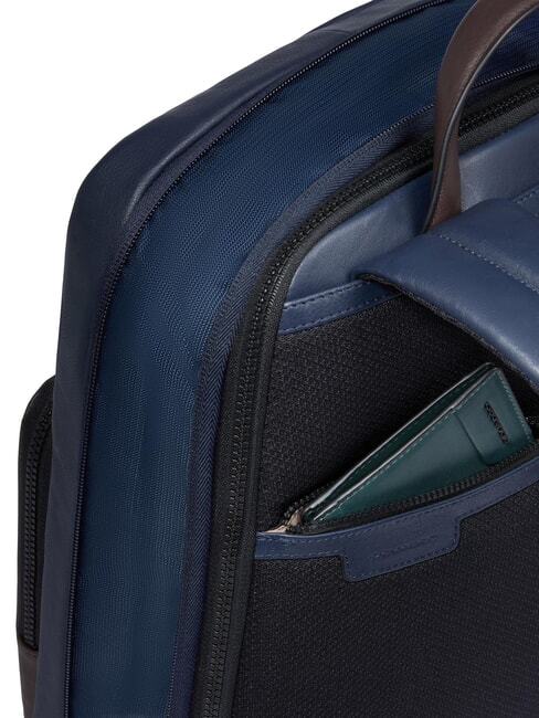 HARPER 14" laptop backpack, expandable blue/dark brown - Laptop backpacks