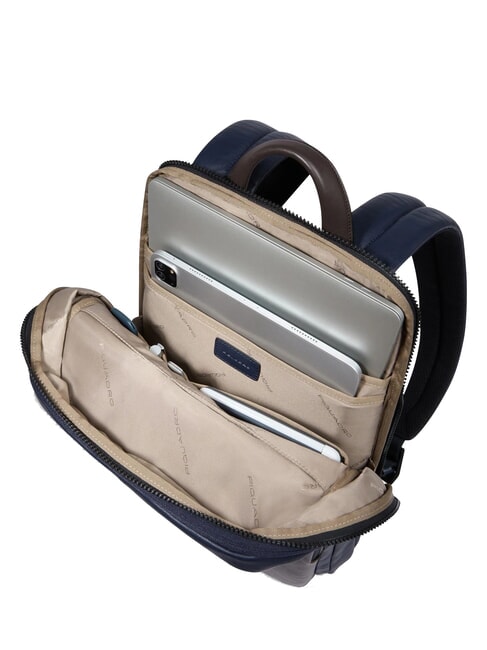 HARPER 14" laptop backpack, expandable blue/dark brown - Laptop backpacks