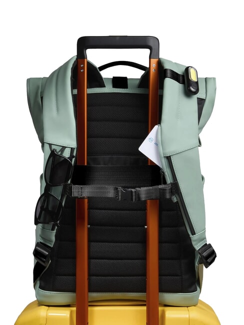 CORNER SPECIALE GOMMATO Roll-top backpack for 15.6" laptop GREEN - Laptop backpacks