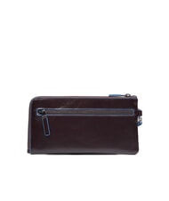 PIQUADRO BLUE SQUARE Men's leather clutch card holder MAHOGANY - Men&rsquo;s Wallets - 3
