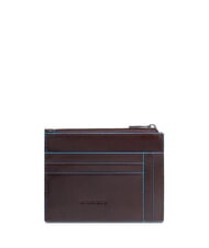 PIQUADRO BLUE SQUARE Leather card holder / coin purse MAHOGANY - Men&rsquo;s Wallets - 2
