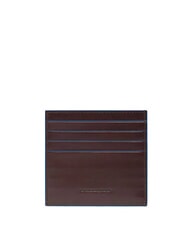 PIQUADRO BLUE SQUARE Leather card holder MAHOGANY - Men’s Wallets - 2