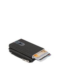 PIQUADRO BLACK SQUARE Card holder slide system Black - Men’s Wallets - 3