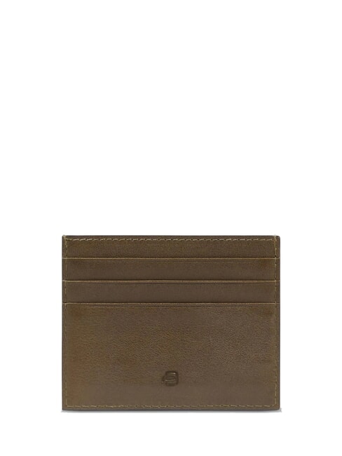 HARPER Flat leather card holder green / dark brown - Men&rsquo;s Wallets