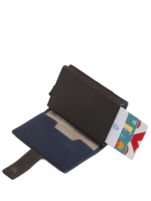 HARPER Leather card holder wallet blue/dark brown - Women&rsquo;s Wallets