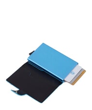 PIQUADRO BLUE SQUARE Leather card holder wallet Black - Men&rsquo;s Wallets - 3