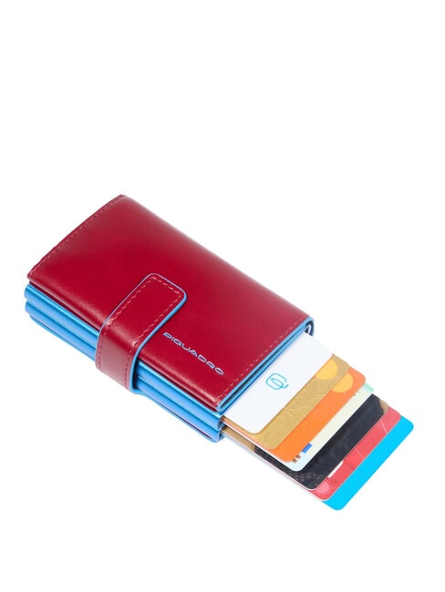 BLUE SQUARE Leather card holder wallet RED - Men’s Wallets