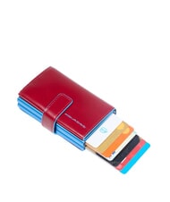 PIQUADRO BLUE SQUARE Leather card holder wallet RED - Men’s Wallets - 3