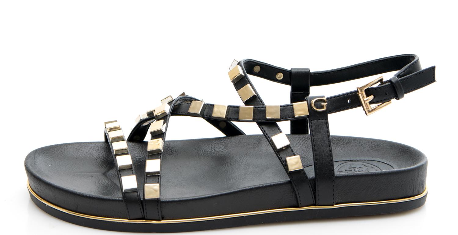 guess black high heel sandals
