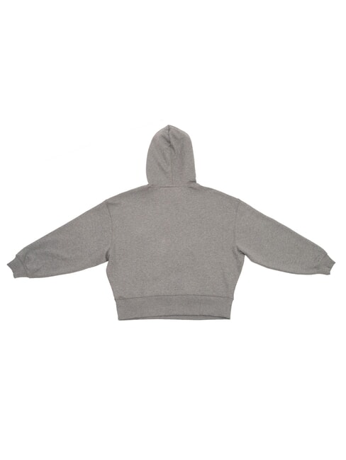 CK JEANS Cotton sweatshirt with hood and pocket grey heather - Women's Sweatshirts