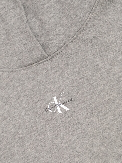 CK JEANS Cotton sweatshirt with hood and pocket grey heather - Women's Sweatshirts