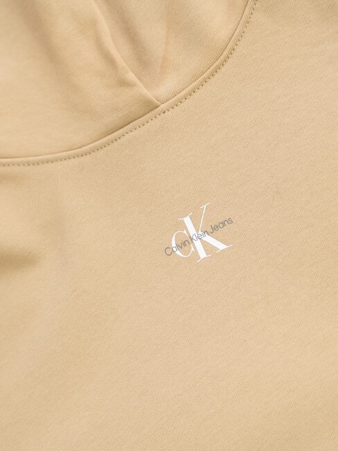 CK JEANS Cotton sweatshirt with hood and pocket travertines - Women's Sweatshirts