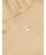 CALVIN KLEIN CK JEANS Cotton sweatshirt with hood and pocket travertines - Women's Sweatshirts - 3