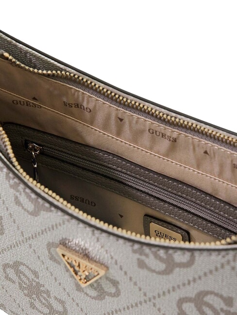 NOELLE 2 4G logo print shoulder bag dark taupe logo - Women’s Bags