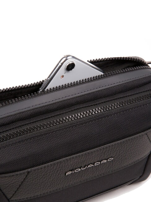 TRAKAI Belt bag in leather and fabric Black - Hip pouches