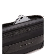 PIQUADRO TRAKAI Belt bag in leather and fabric - Hip pouches