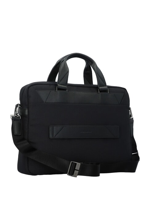 TRAKAI Leather and fabric briefcase for 14" laptop Black - Work Briefcases