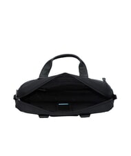 PIQUADRO TRAKAI Leather and fabric briefcase for 14" laptop Black - Work Briefcases - 5