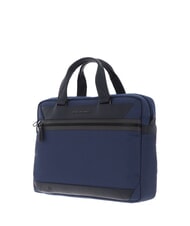 PIQUADRO TRAKAI Leather and fabric briefcase for 14" laptop blue - Work Briefcases - 2