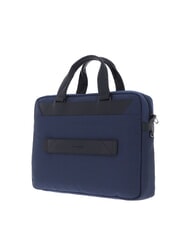PIQUADRO TRAKAI Leather and fabric briefcase for 14" laptop blue - Work Briefcases - 3