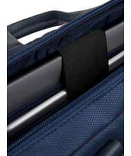 PIQUADRO TRAKAI Leather and fabric briefcase for 14" laptop blue - Work Briefcases - 5