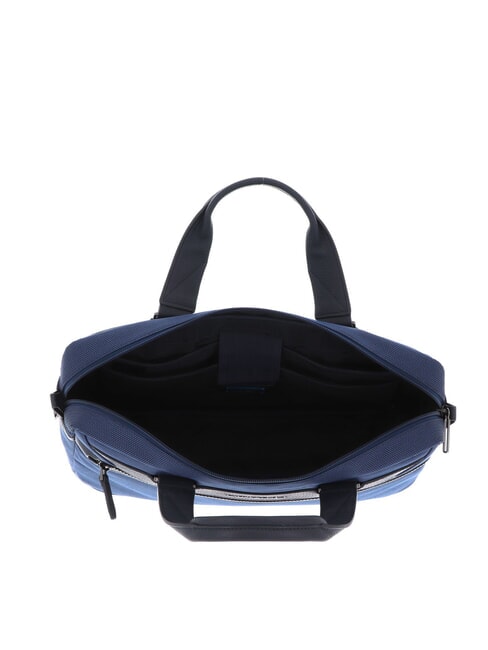 TRAKAI Leather and fabric briefcase for 14" laptop blue - Work Briefcases