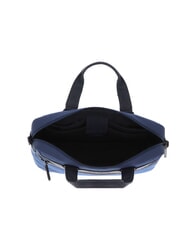 PIQUADRO TRAKAI Leather and fabric briefcase for 14" laptop blue - Work Briefcases - 6