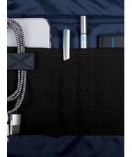 PIQUADRO TRAKAI Leather and fabric briefcase for 14" laptop blue - Work Briefcases - 7