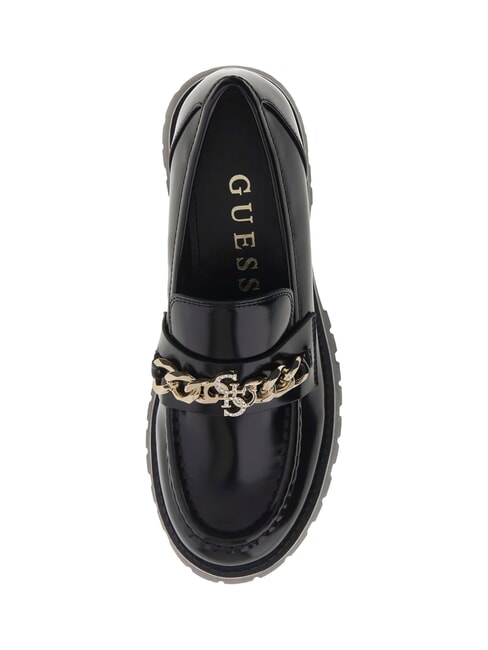 ALMER Chain and rhinestone logo moccasins BLACK - Women&rsquo;s shoes