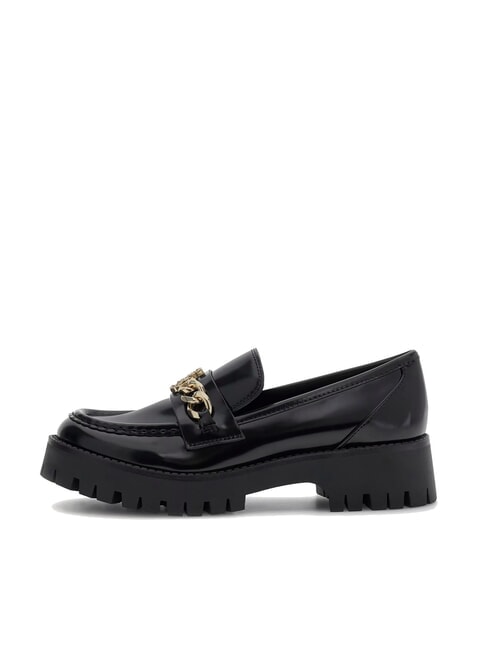 ALMER Chain and rhinestone logo moccasins BLACK - Women&rsquo;s shoes