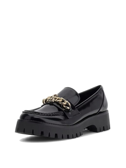 ALMER Chain and rhinestone logo moccasins BLACK - Women&rsquo;s shoes