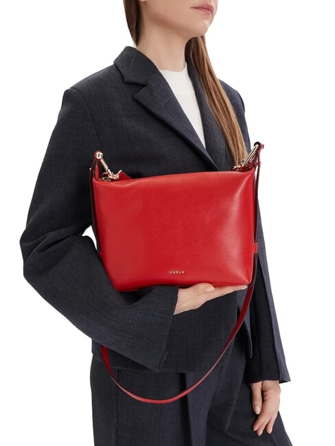 TONIE Small leather bag with shoulder strap m1 red - Women&rsquo;s Bags