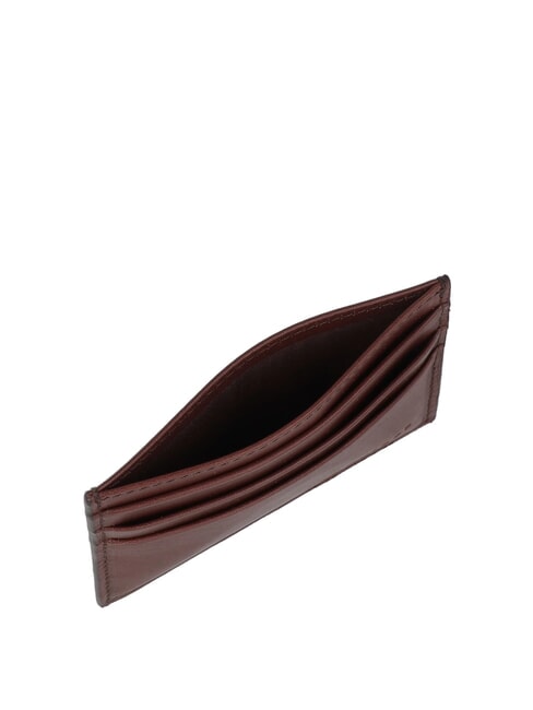 ALBERTO Flat leather card holder Brown / Palladium - Men&rsquo;s Wallets