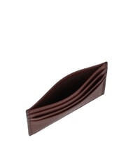 THE BRIDGE ALBERTO Flat leather card holder Brown / Palladium - Men&rsquo;s Wallets - 4