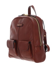 THE BRIDGE FLORA Leather backpack with front pockets BROWN - Women’s Bags - 2