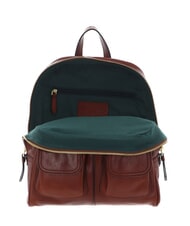 THE BRIDGE FLORA Leather backpack with front pockets BROWN - Women’s Bags - 4