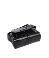 THE BRIDGE FLORA Leather shoulder bag with pocket Black Gold - Women&rsquo;s Bags - 5