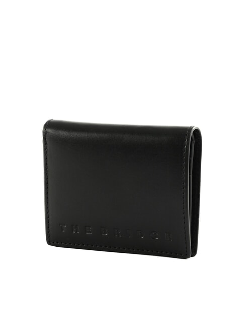 GIACOMO Leather card holder with flap black / dark matte ruthenium - Men&rsquo;s Wallets