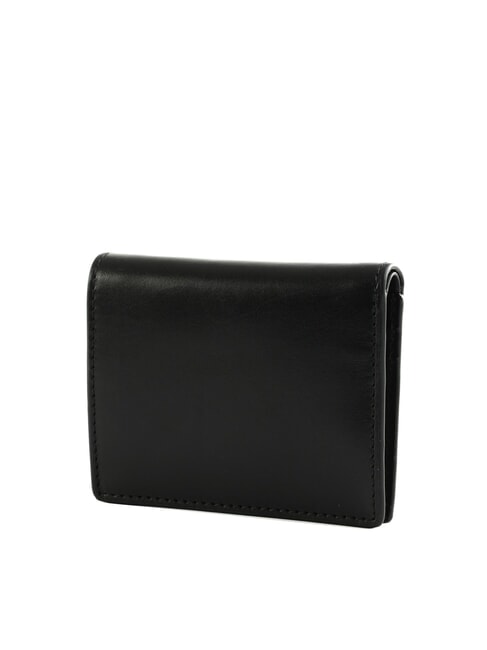 GIACOMO Leather card holder with flap black / dark matte ruthenium - Men&rsquo;s Wallets