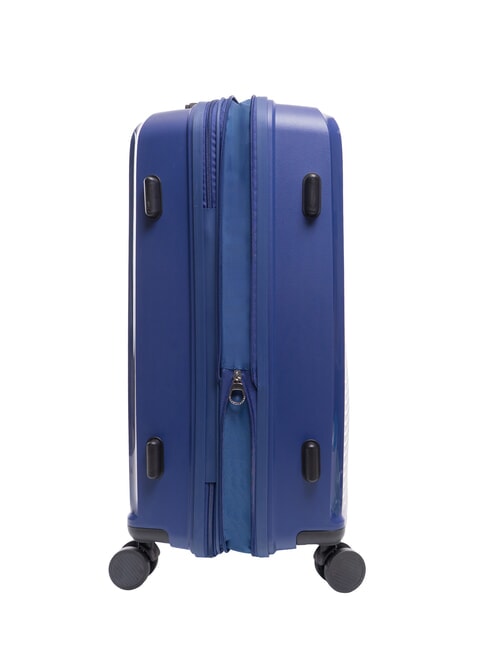 SLIDE Cabin Set + Medium and Large expandable, ultra-resistant royal blue - Rigid Trolley Cases