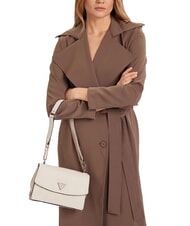 GUESS CRESIDIA II Shoulder bag with flap off white logo - Women’s Bags - 4