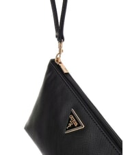 GUESS LAUREL 2 Saffiano clutch bag with cuff BLACK - Women&rsquo;s Bags - 3