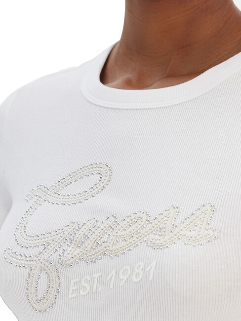STUDS SCRIPT Slim fit short-sleeved T-shirt purwhite - T-shirt