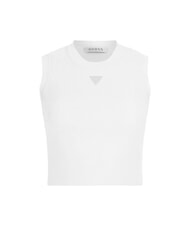 GUESS ALEXIA Short knitted mouse with rhinestone logo purwhite - T-shirt - 3